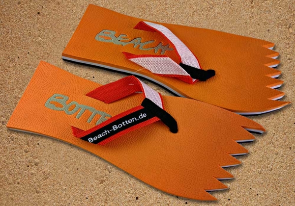 Badetrenner, Zehenlatschen, BeachBotten im Sand stehend, Modell Color Punk, orange