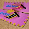 Badelatschen, Zehentrenner, BeachBotten, Modell Color Center, pink, gelb