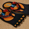 Zehentrenner, Badelatschen, schwarz, orange, Modell Foot Party Big, BeachBotten