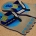 Zehentrenner, Badelatschen, beige, hellblau, Modell Foot Party Big, BeachBotten