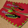 Badelatschen, Zehentrenner, BeachBotten, Modell Color Center, rot, hellgrün